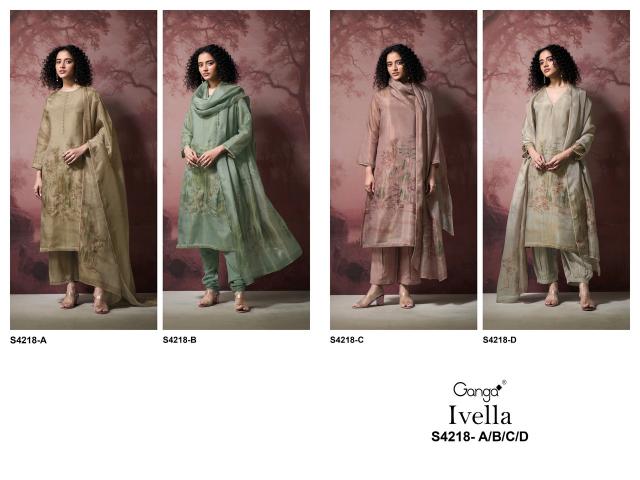 Ganga ivella 4218 wholesale dress.material delhi